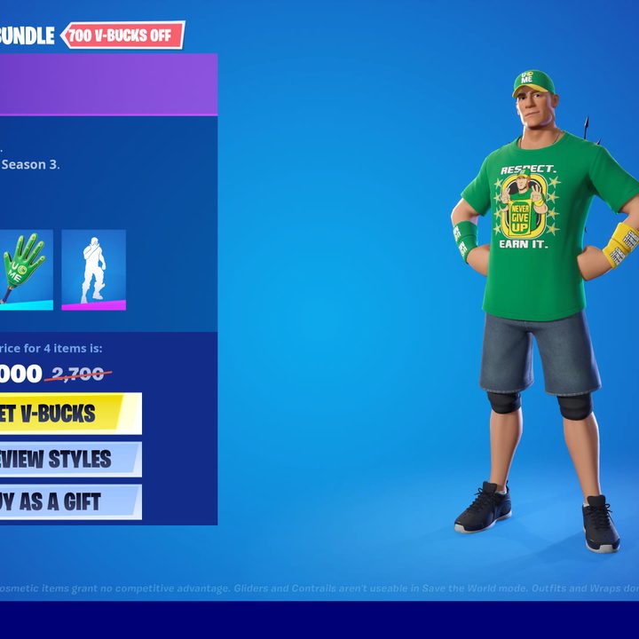 John Cena bundle in Fortnite.