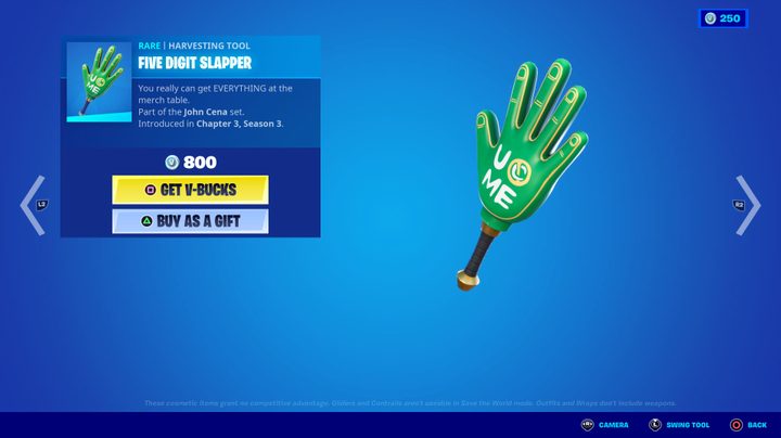 The Five Digit Slapper harvesting tool in Fortnite