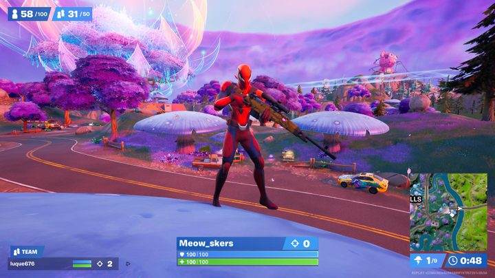 Character holding DMR in Fortnite.