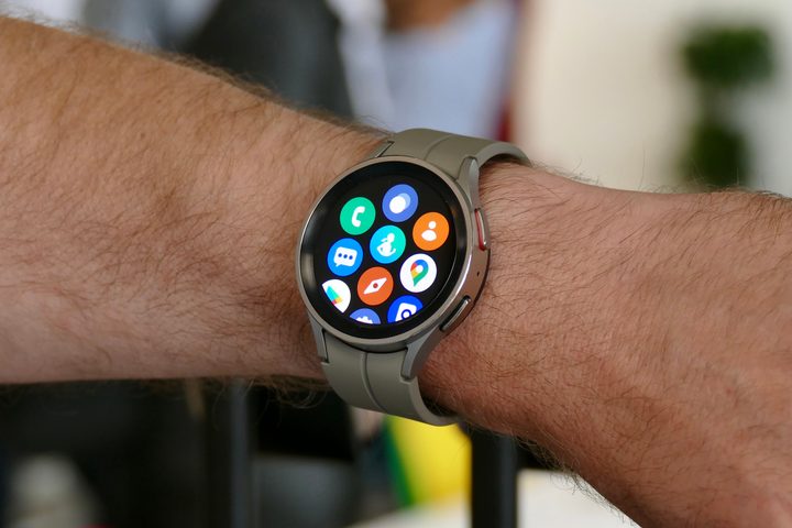 Samsung Galaxy Watch 5 Pro worn on a mans wrist.