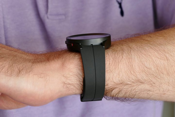 The back of the Galaxy Watch 5 Pro on a mans wrist.