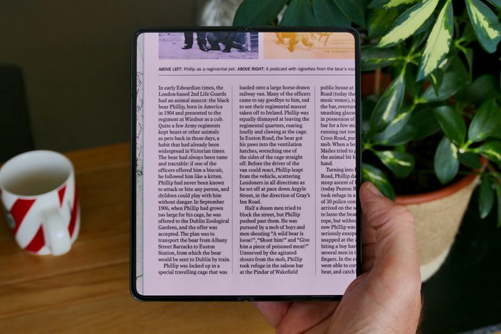Reading on the Galaxy Z Fold 4.