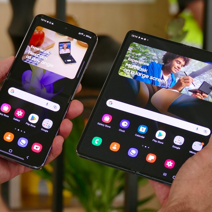 The open Galaxy Z Fold 4 and Galaxy Z Flip 4.