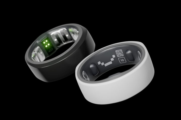 The Happy Ring in Gloss Black and Gloss White.