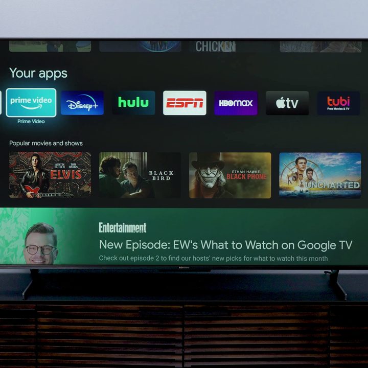 The user interface on the Hisense U8H 4K mini-LED TV.