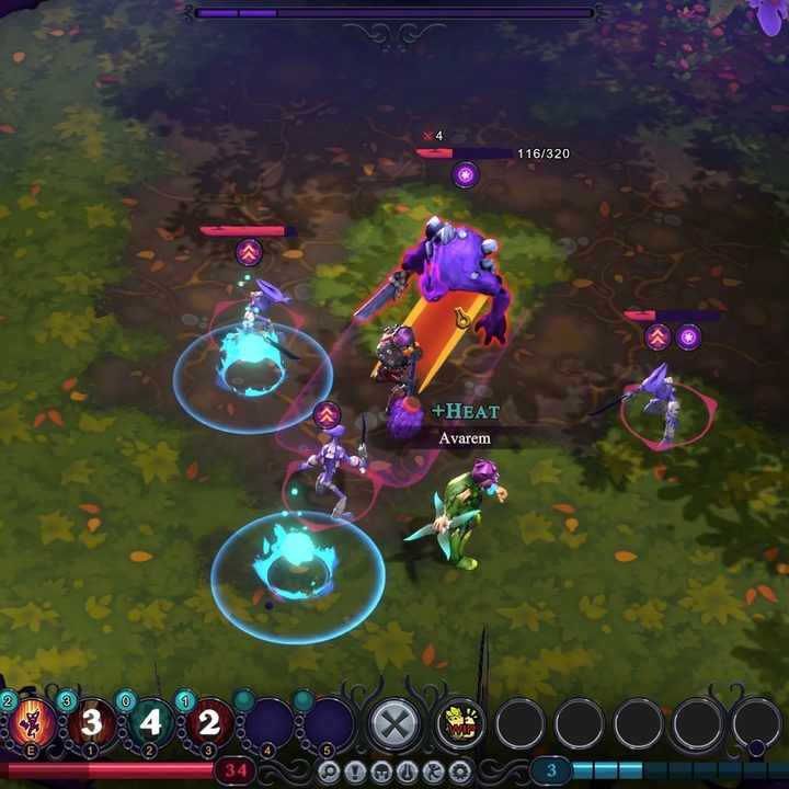 A team of heroes battle a monster in Inkbound.