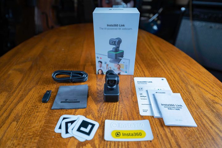 The Insta360 Link with accessories.