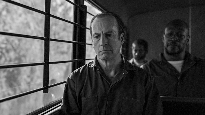 Jimmy on the prison bus in Better Call Saul