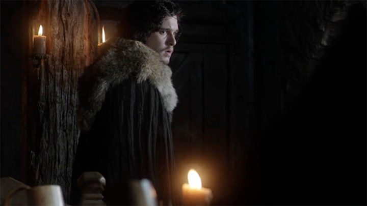 A tense Jon Snow at Castle Black.