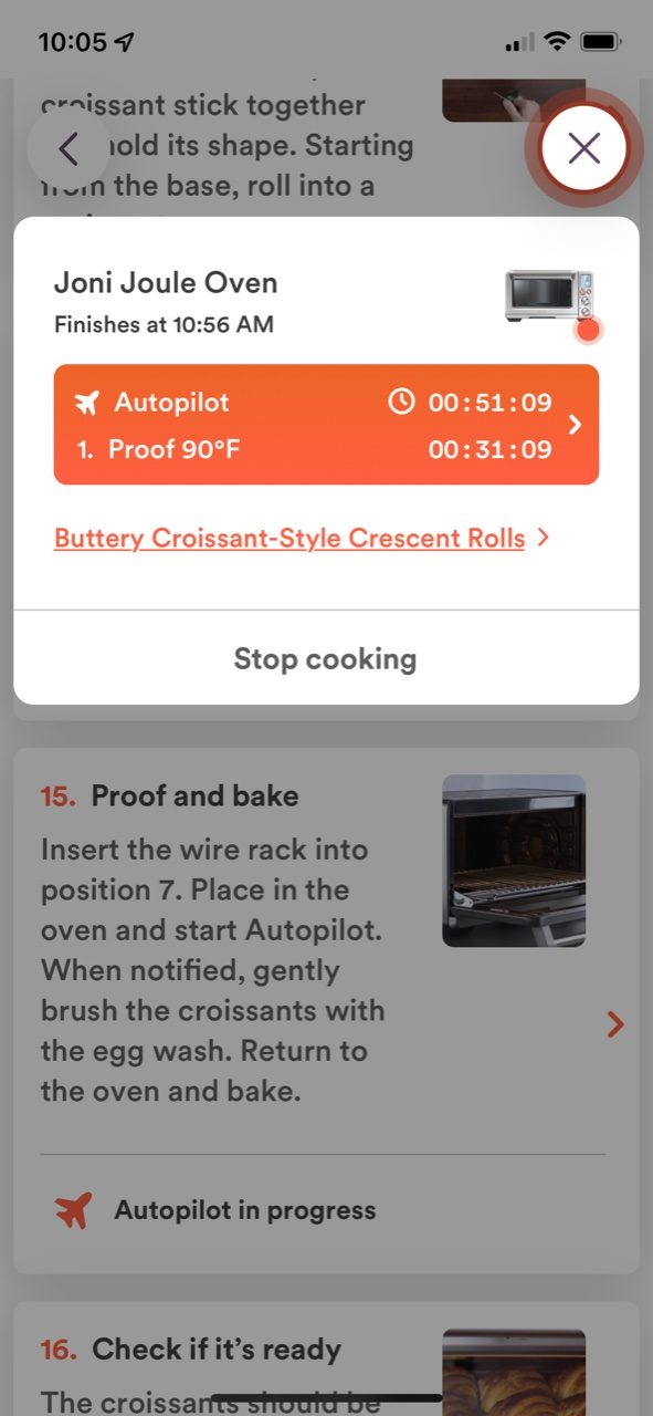 Joule Oven app flightplan details.