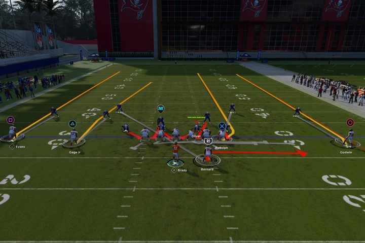 Play art shows a screen pass in Madden 23.