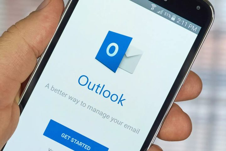 Microsoft Outlook app landing page.