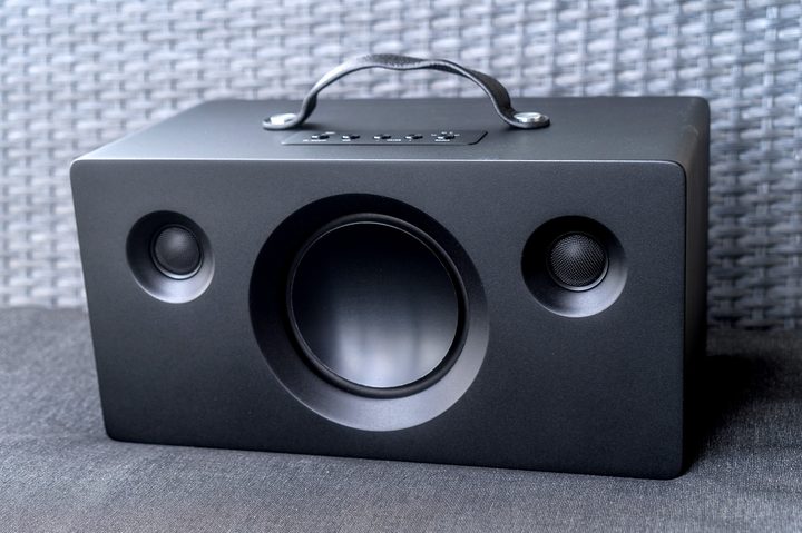 The Monoprice Soundstage 3 Portable outside.