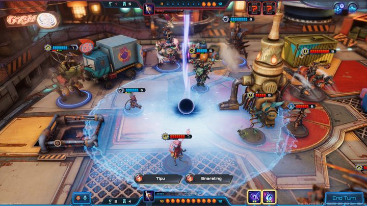 Gameplay from a Moonbreaker match.
