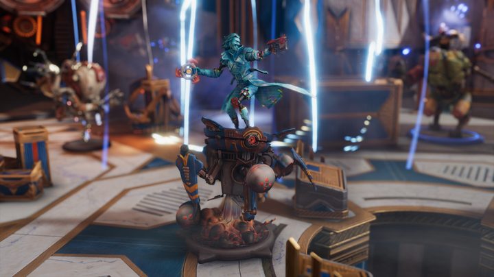 A miniature model in Moonbreaker.