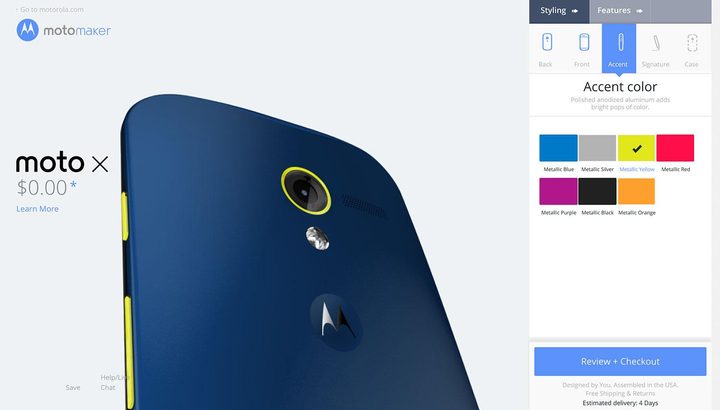 Interface of the Moto Maker for the Moto X