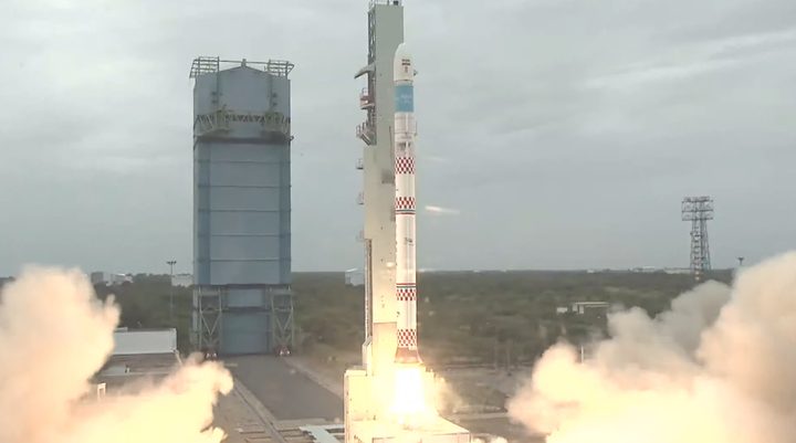 ISRO's Small Satellite Launch Vehicle launches for the first time from Sriharikota, India on Sunday, August 7.