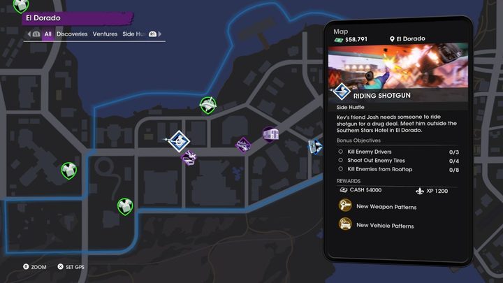 The Riding Shotgun icon on the Saints Row map.