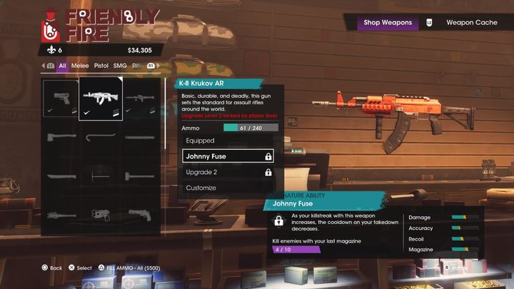 A player customizing their gun in Saints Row.