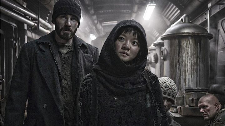 Chris Evans and Ko Asung in Snowpiercer.