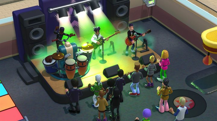 A band playing on a stage.
