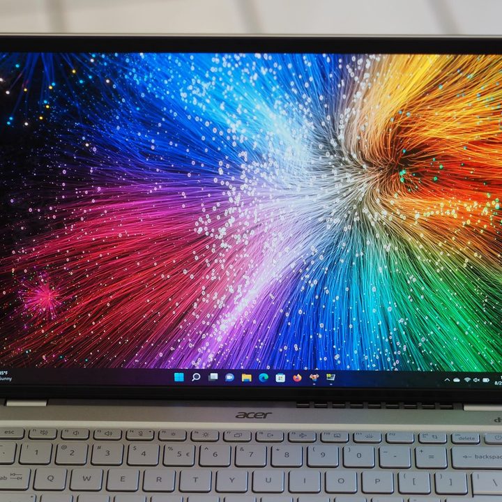 Acer Swift 3 OLED front view showing display.