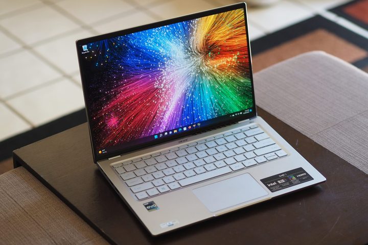 Acer Swift 3 OLED front angled view showing display and keyboard deck.