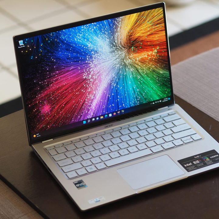 Acer Swift 3 OLED front angled view showing display and keyboard deck.