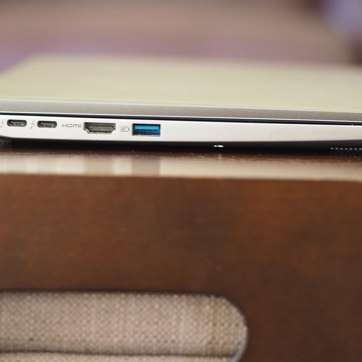 Acer Swift 3 OLED left side view showing ports.
