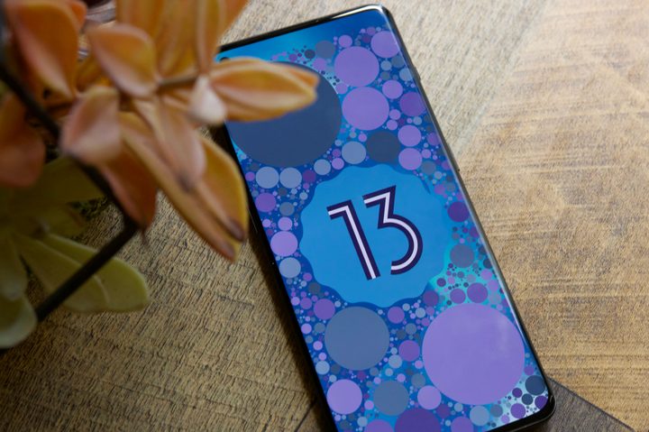 Android 13 logo on a OnePlus 10 Pro, running OxygenOS 13.