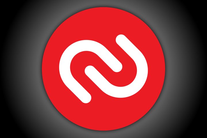 Authy logo against a black and white background.