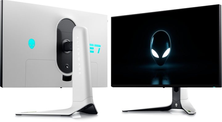 A front and back view of the new Alienware 27 monitor