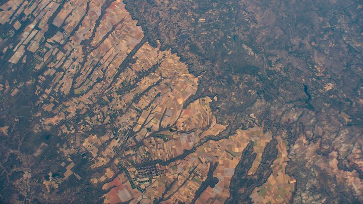 Farming activity in Brazil as seen from the space station.