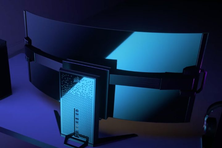 The back of the Corsair Xenon monitor.