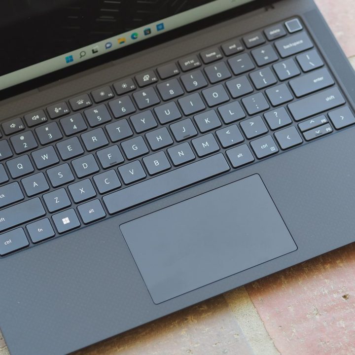 Dell Precision 5470 top down view showing keyboard and touchpad.