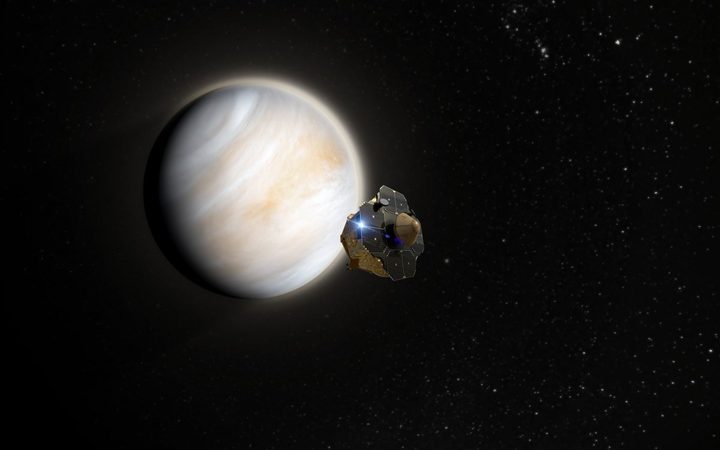Illustration of Rocket Lab's mission to Venus.