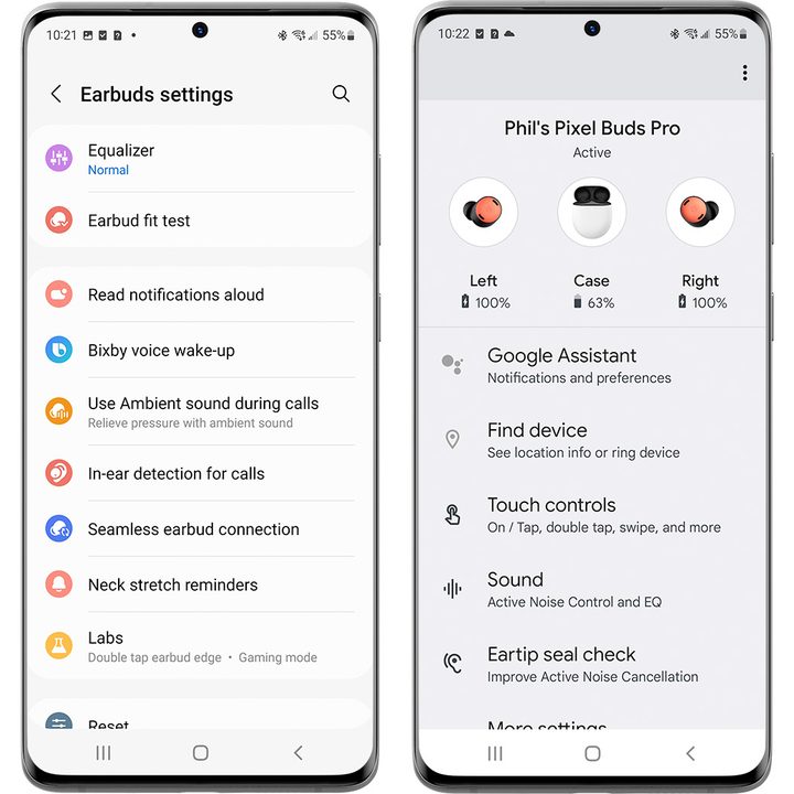 Screenshots on a Samsung phone.