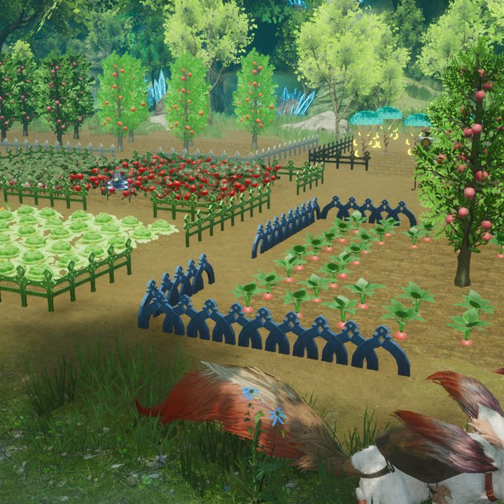 Crops appear in a farm in Harvestella.