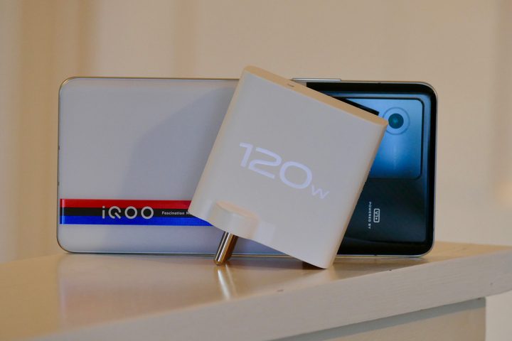 The iQoo 9T with its 120W charger.