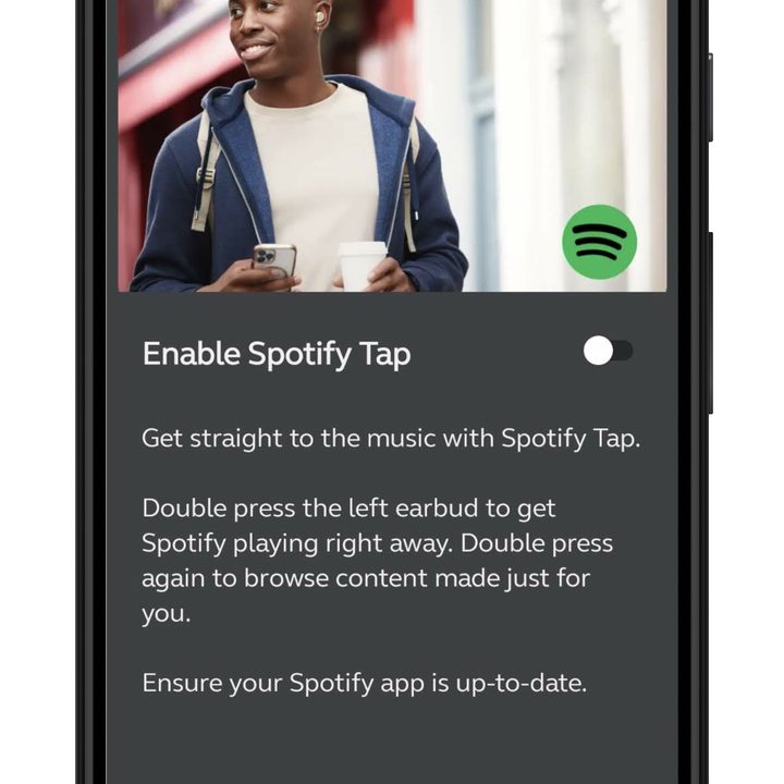 Spotify Tap screen from the Jabra Sound+ app for Android.