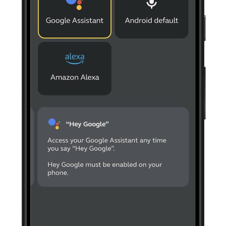 Voice assistant screen from the Jabra Sound+ app for Android.