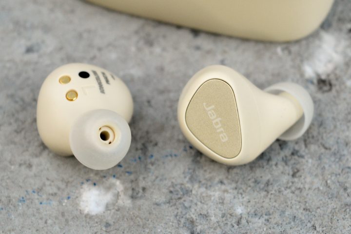 Jabra Elite 5 seen in close-up.