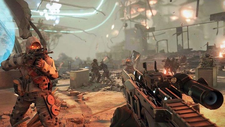 First-person shot of character overlooking vista in Killzone: Shadowfall.