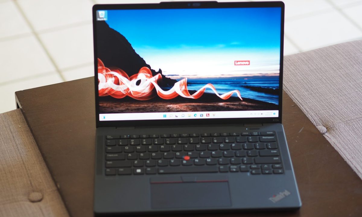 Lenovo ThinkPad X13s front view showing display and keyboard deck.