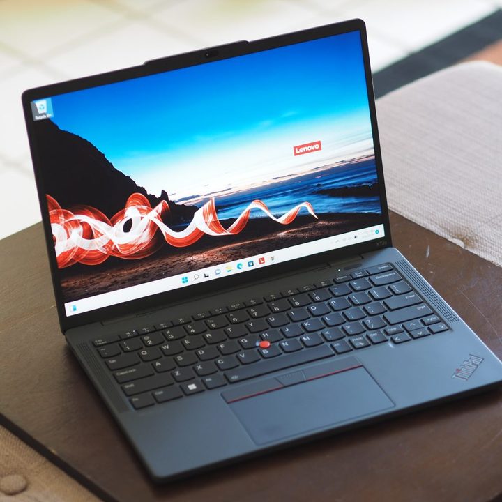 Lenovo ThinkPad X13s front angled view showing display and keyboard deck.