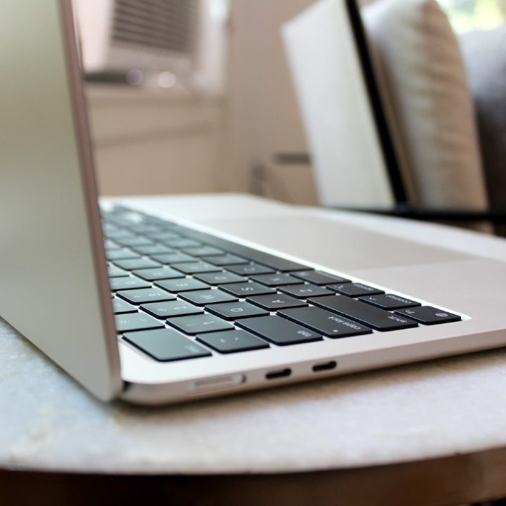 The keyboard of the MacBook Air.