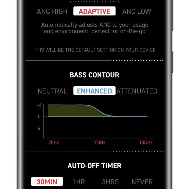 Mark Levinson app settings page.