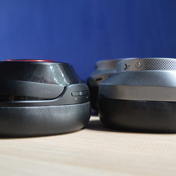 Mark Levinson No. 5909 and Master & Dynamic MW75 comparison: flat, earcups pointing down.