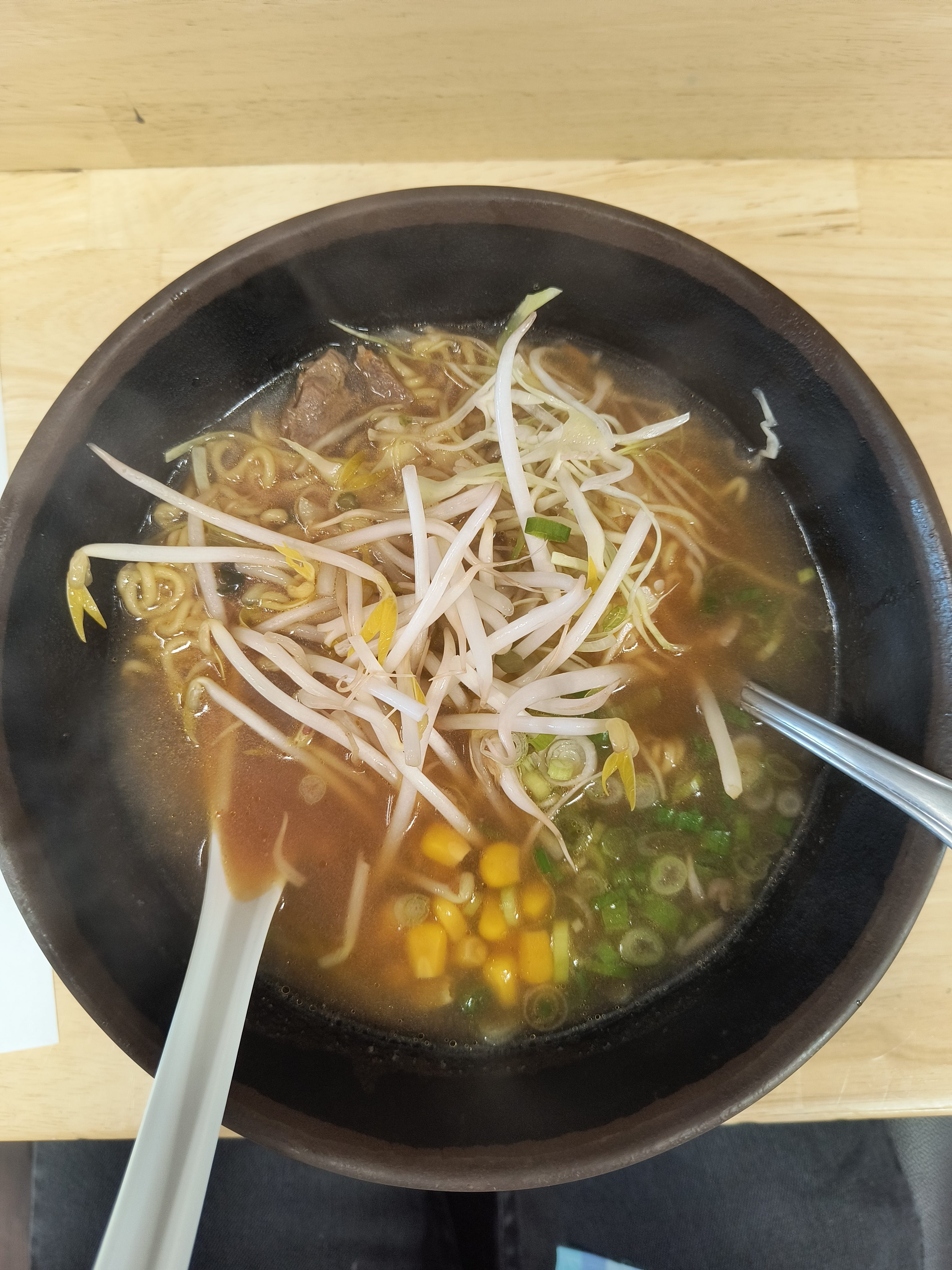 Camera sample of a bowl of soup from the Motorola Edge (2022).