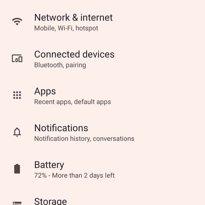 Screenshot of Android 12 on the Motorola Edge (2022).
